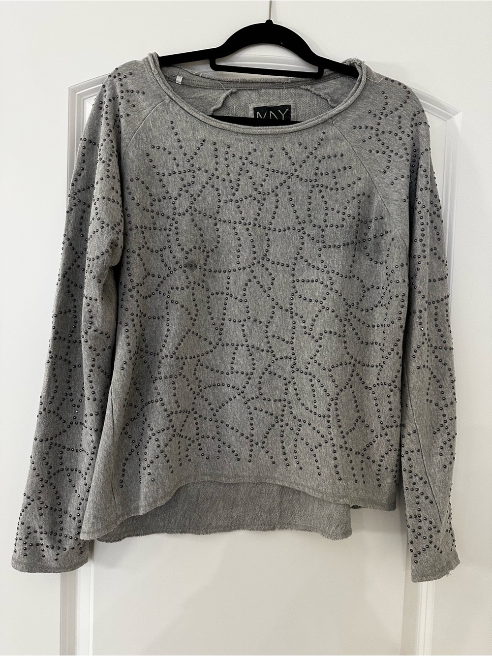 Marc New York Andrew Marc MAY Gray Studded Sweatshirt
